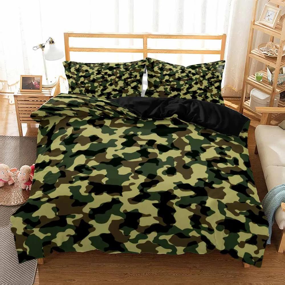 3D Tarnmuster Bettwäsche-Set Design Heimtextilien Coole Jungen Mädchen Kinder Erwachsene Bettbezug-Set Weiche Deckenbezüge Mit Kissenbezug 3 Teile