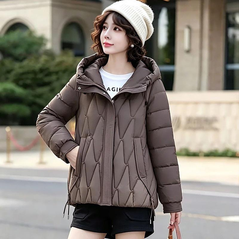 Warm Versatile Loose Thickened Jacket Bread Clothing Hooded Short Mom Clothing Casual Winter Fashion Down Cotton Clothing