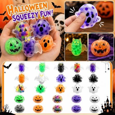 Halloween Bead Ball Stress Toy with Pumpkin Designs Random