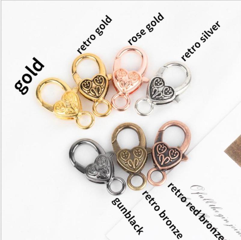 10 teile/los 27 MM Karabinerverschluss Haken Herz Schlüsselbund Verschlüsse Armband Kette Zubehör für Schmuck Herstellung Komponenten