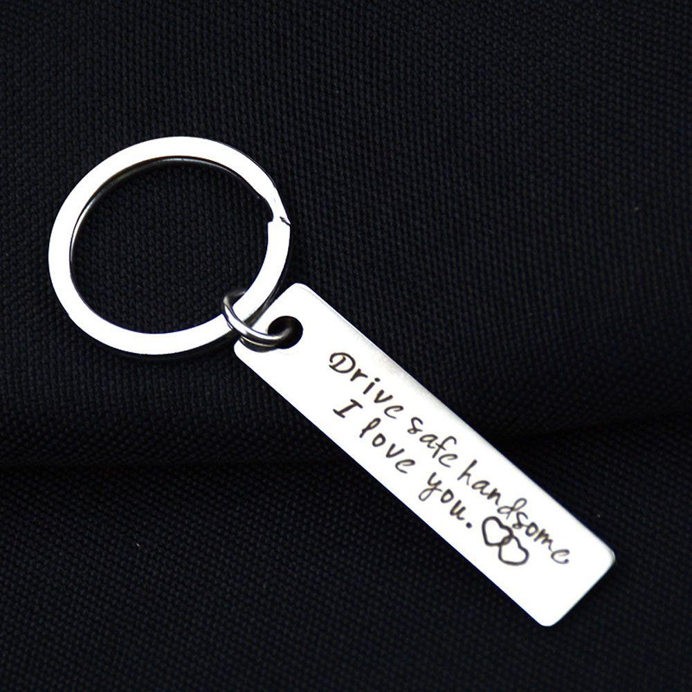 Engraved Drive Safe Handsome Hang Keys Pendants Jewelry Key Chain Key Ring Fashion Accessories