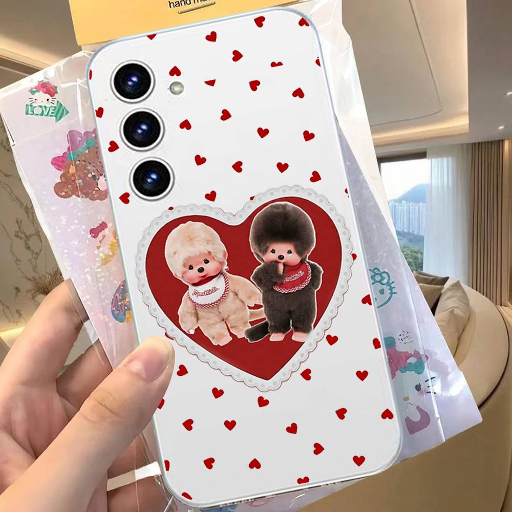 Cute M-Monchhichis For Samsung Galaxy A52 A12 A51 S21 Edge S22ULTRA S23 S20LITE Plus Ultra Transparent Cover
