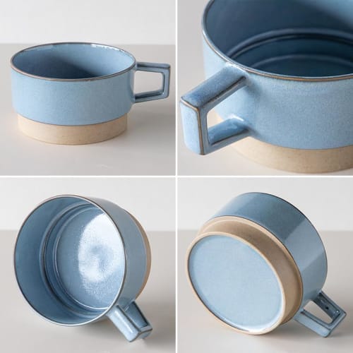 TAMAKI Stack TSUNAGU Soup Mug, Blue, 11.8 x 15 x 6.5cm (H), Ceramic, 470ml, T-963012