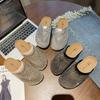 2025 new nylon fishing net full diamond flat bottom cool slippers summer cool outer wear bag head half drag