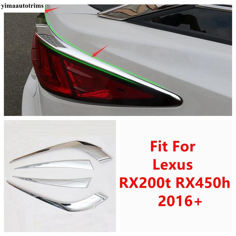 

Car Rear Tail Lamps Lights Eyebrow Eyelid Strip Decoration Cover Trim ABS Chrome Accessories Fit For Lexus RX RX450h 2016 -