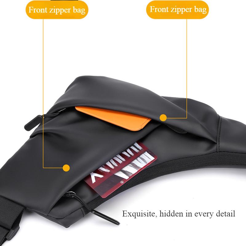 Trendy Cool Triangular Men's Shoulder Bag Fashion Casual Large Capacity Male Breast Bag High Quality Oxford Waterproof Men's Chest Bag for Outdoor Use