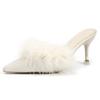 High-heeled Slippers New Large-size High-heeled Stiletto Hairy Pointed Sandals Women