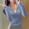 Sunscreen clothes New sports running jacket Outdoor running fitness top Women's training casual stand-up collar yoga clothes