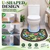 Non-slip Bathroom Floor Rug Absorbent Bath Mat Practical Toilet U-shaped Mat  Household