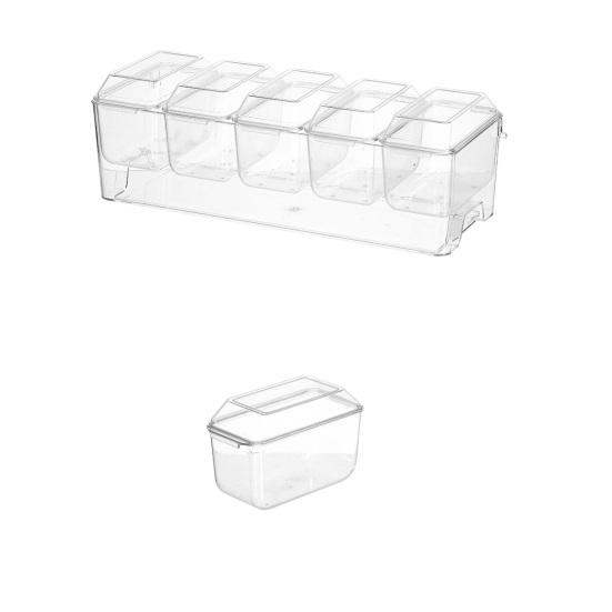 

Outdoor Crisper with Lid Multi-Grid Transparent Food-Grade Container Dustproof Spill-Proof Lunch Box for Camping B