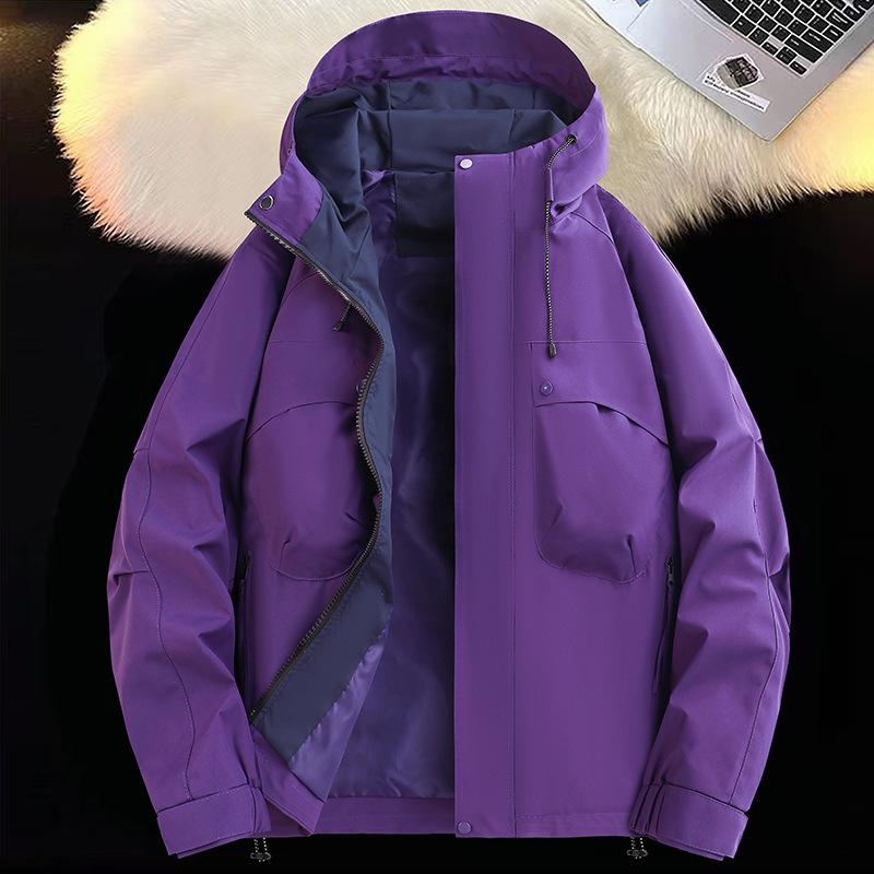 Spring and Autumn Jackets Men's and Women's New Windproof and Waterproof Tooling Jacket Multi-pocket Hooded Jacket Simple