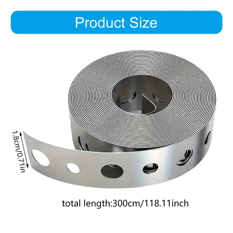 Verzinkter Metallrohrschelle 9,8 Fuß für Rohrstütze Metallband mit Löchern Metallrohrhalterung