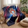Portugal Football Printed Flannel Blanket Skin Friendly Warm Decorative Throw for Indoor Couch Bed Daily Use