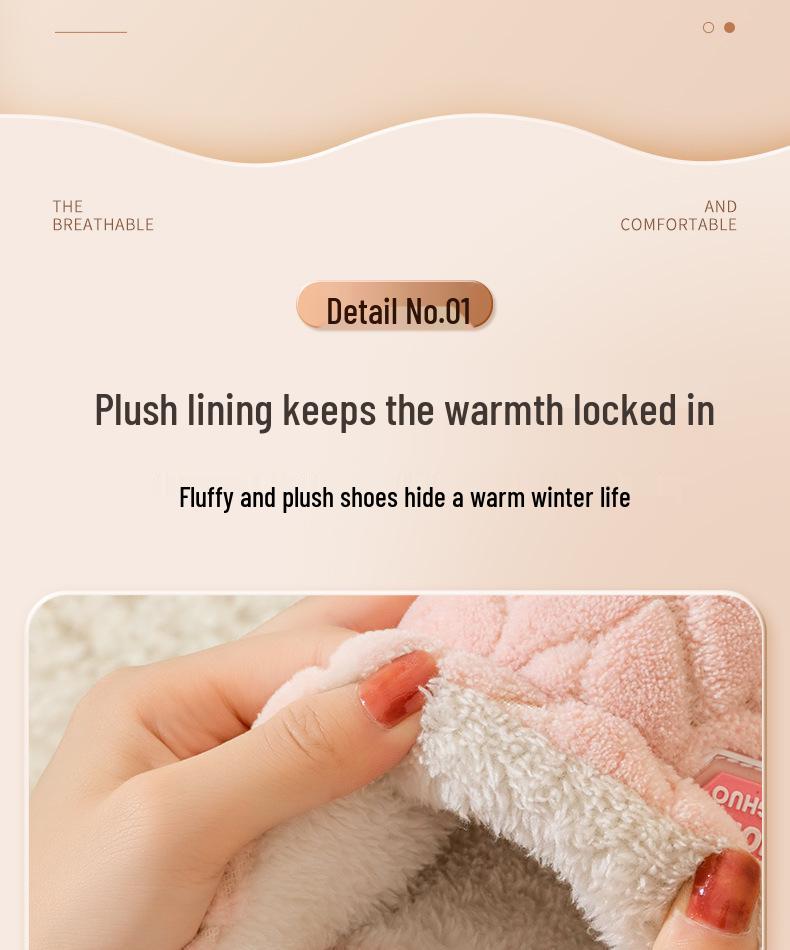 2025 Women's and Men's Cotton Slippers: Autumn/Winter Warm, Non-Slip, Thick-Soled, Plus Velvet, Wear-Resistant.