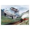 Tenyo Stained Art Puzzle Harry Potter Flying Car and Hogwarts Express 266 Pieces with Frame and Stand 18.2x25.7cm
