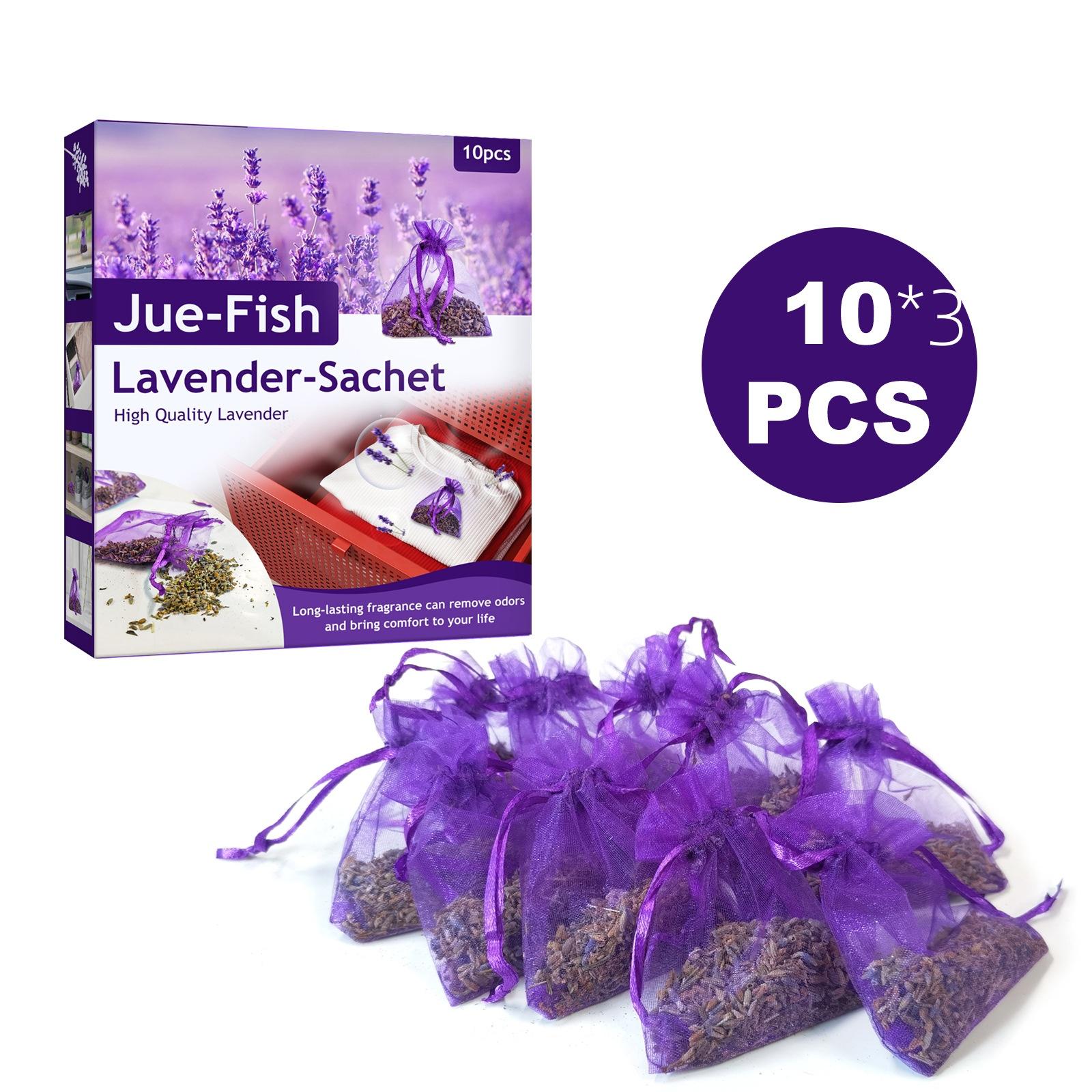 30Pcs Natural Lavender Bud Sachets Dried Flower Sachet Bag Aromatic Household Wardrobe Car Lavender Air Fresheners
