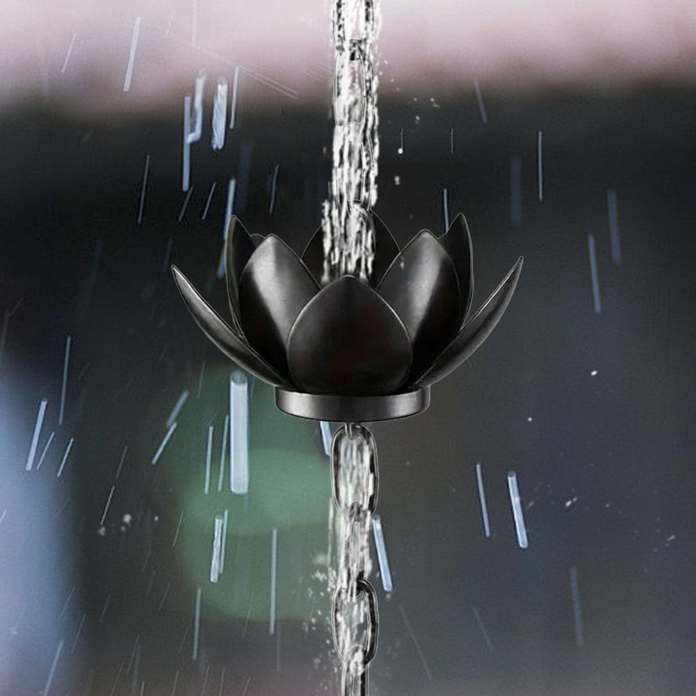 1-5PCS Lotus Rain Catcher Chain Decorative Adjustable Rain Chain Gutter Roof Rainwater Catcher Drainage Downspout Tool For Outdo