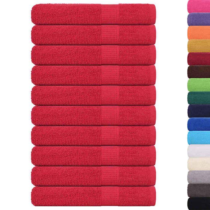 VidaXL Serviettes de sauna 10 pcs rouge 80x200 cm 360 g/m² 100% coton, serviette, serviette de bain, serviette en coton 136937