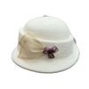 French high-quality hemp yarn flower beret children autumn and winter Australian wool pot hat celebrity style sweet top hat