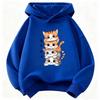 Funny Cartoon Cat with Flower Hoodie Kids Cat Children's Sweatshirt Hoody for Boys Girls Casual Hoodies Spring Clothes