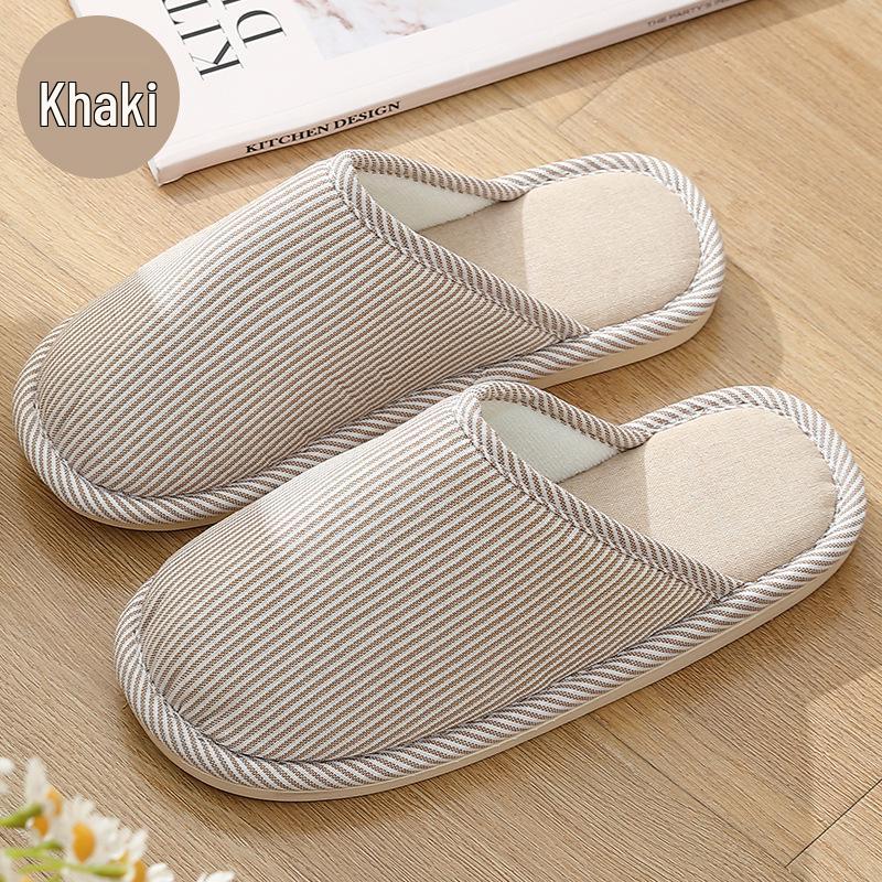 Four Seasons Cotton Linen Indoor Slippers - Thick-Soled, Unisex and Comfortable for Spring, Summer, and Autumn.