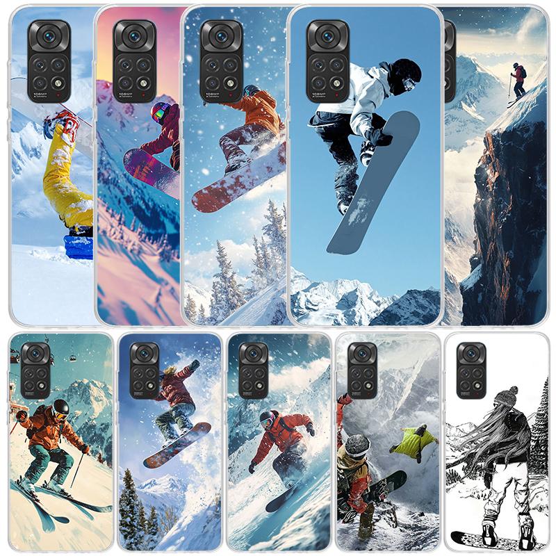 Adventure Snowboarding Extreme Soft Cover for Xiaomi Redmi Note 15 14 13 12 Pro Plus Phone Case 14S 11S 11T 11E 10S 10 4G Patter