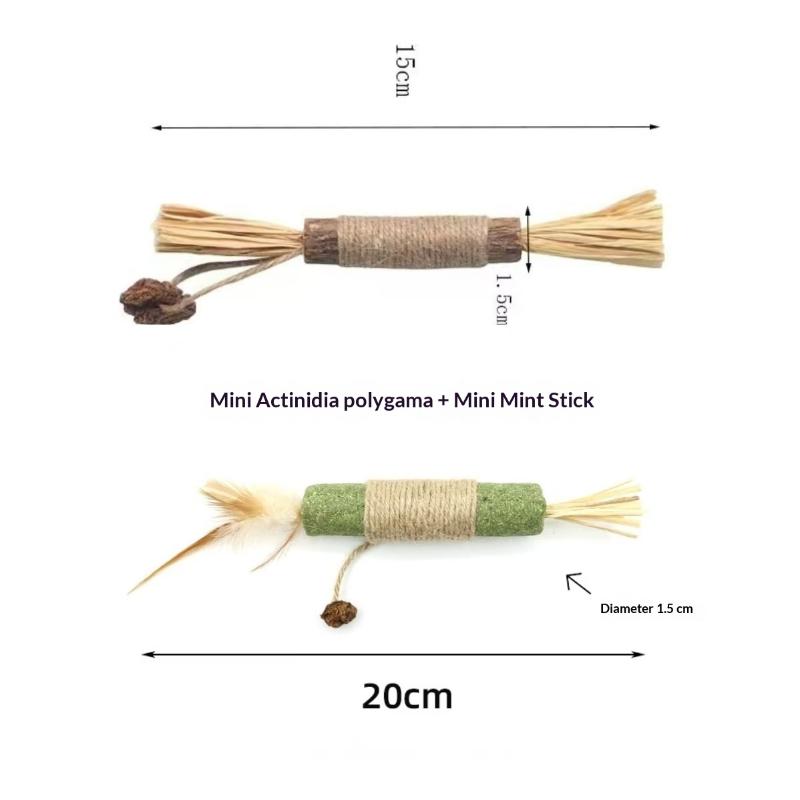 1/2PC Cat Toy Made Of Woody Smartweed Knotweed Teething Sticks Insect Gall Raffia Sisal Rope Teeth Cleaning Toy Cat TeasingStick