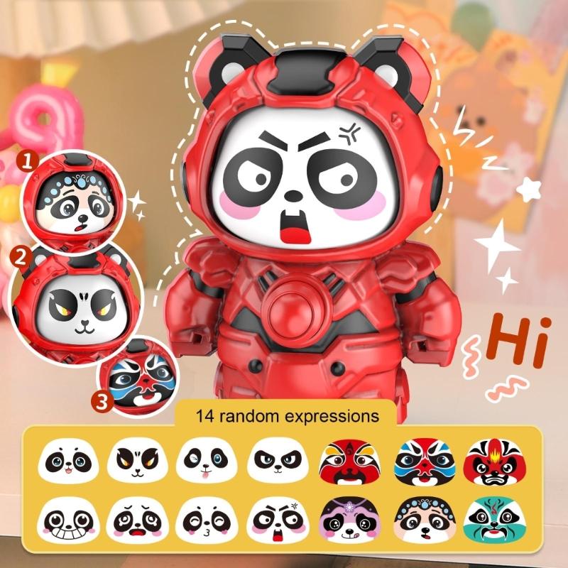 Lovely Panda Face Changing Doll Keychain Charm Fun And Eye Catching Designs Keyrings Accessory For All Ages