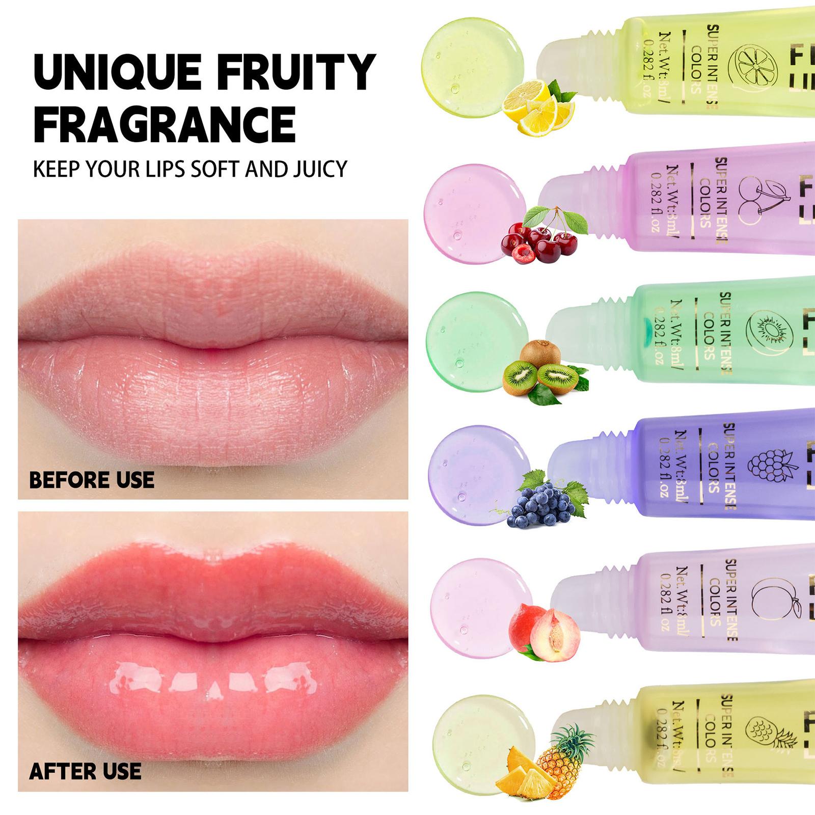 

Mixed-color 6pcs Lip Oil – Fruit Flavors High Hydrating Nourishing Glass Finish Moisturizing Lip Glaze for Daily Use One Size