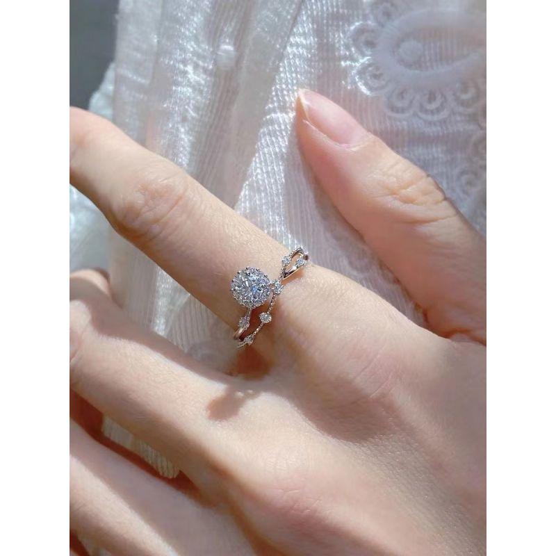 Cheap Ring Sterling Silver Moissanite Ring One Carat Ring Lady Ring Proposal Ring Engagement