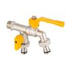 1 in 2 Out Brass Faucet with Handle Washing Machine Tap Dual Purpose Mop Pool Water Taps for Outdoor Garden Bathroom