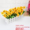 Artificial Flower Set: Wooden Fence & Small Potted Plants for Home Decoration