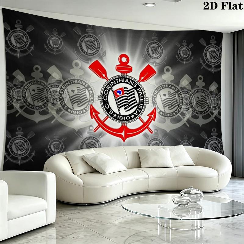 Sport Club Corinthians Paulista Wall Tapestry Aesthetic Wall Hanging Printed Fabric Blanket Decorative Tapestries for Bedroom Living Room Home Decor