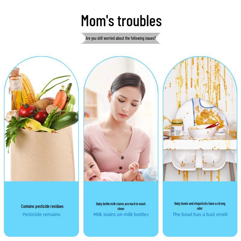 Qiaoyou Baby Bottle & Produce Cleaning Liquid, National Standard Class A - Removes Residue, Safe for Fruits, Vegetables, and Bottles.