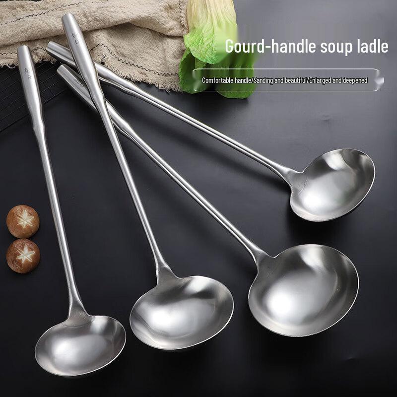 Thickened Stainless Steel Long Handle Cooking Spoon and Ladle