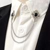 Luxe Honderd Torens Kraagketting Pak Overhemd Accessoires Kruis Strass Broche
