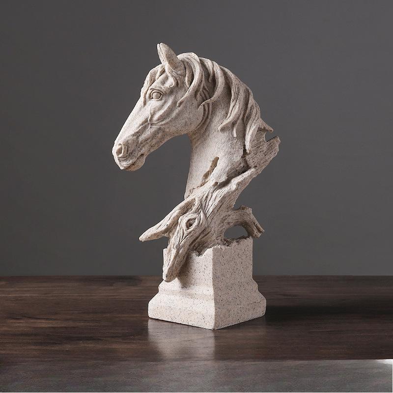 

Скандинавский стиль ретро-украшения в виде головы лошади для украшения дома, гостиной, вешалки для офиса, украшения из смолы