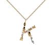 Colorful Zircon Alphabet Necklace: Women's European & American Design