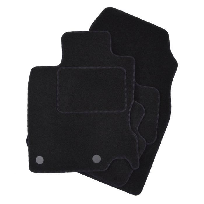 Tapis De Sol Noir Velours - J&J AUTOMOTIVE - Renault Kadjar - Sur Mesure - Antidérapant - Imperméable
