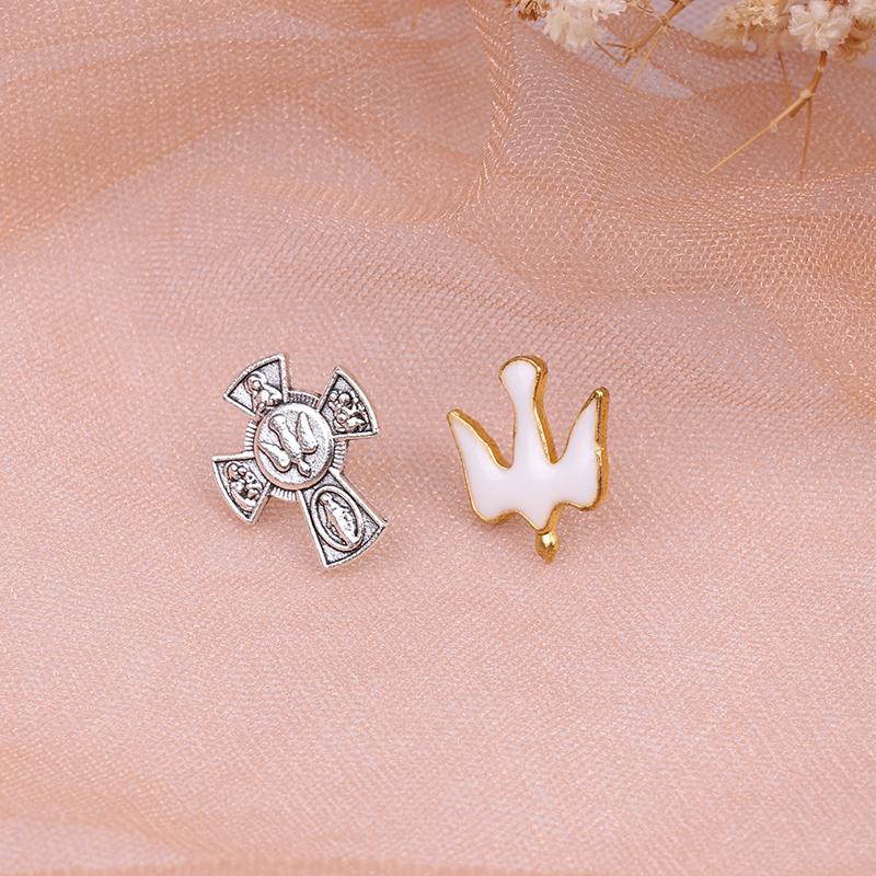 1Pc Catholic Christian Jerusalem Cross Brooch Badge Religious Jewelry Halo Gifts