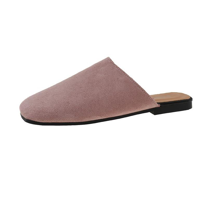 2025 Spring and Summer New Fashion Simple Korean Version of Baotou Half Slippers Women Wear A Lazy Slip-on Flat Muller Slippers
