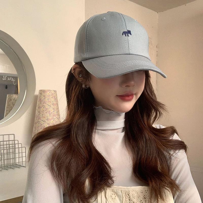 1 Pc Casual Cute Embroidered Little Foxes Baseball Cap Hat Women Men  Outdoor Sunscreen Hat Cap