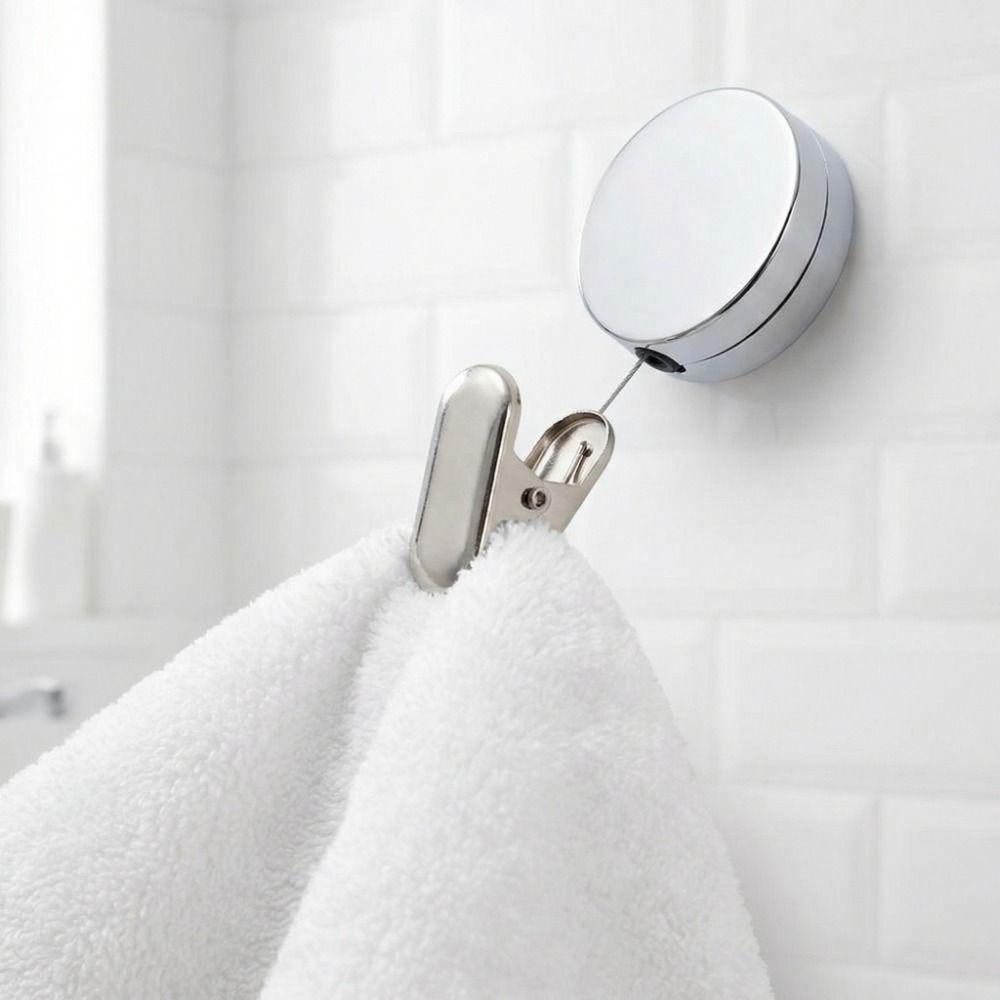 2PCS Automatic Retractable Towel Holder Self-Adhesive Work Card Holder ID Lanyard  Name Tag Display