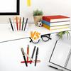 2Pcs Pen Holder Stand for Desk, Clear Pen Display Stand Pen Holder with 6 Slots, Makeup Brush Stand Rack Pen Stand Storage, Eyebrow Pencil Organizer