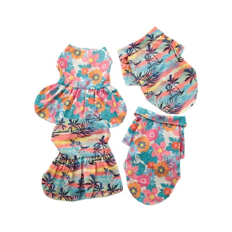 Liebliches Hundeblumenkleid Prinzessinnen-T-Shirt-Kleid Strand-Blumenhemd Outfit für Elegante Videos Haustierbekleidung