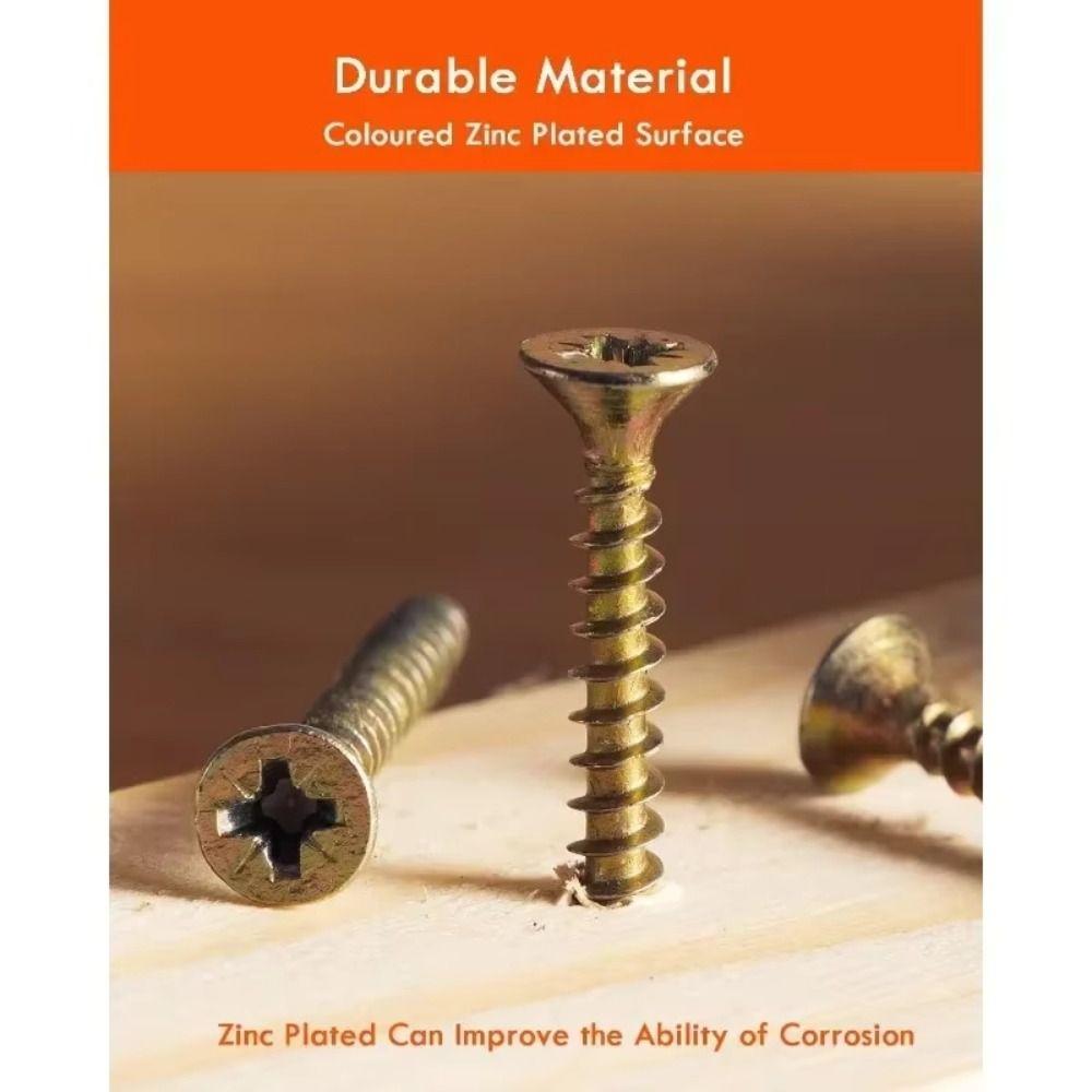 360 PCS Carbon Steel Deck Screws M 3.5 Wood Screws Countersunk Flooring Nails  Woodworking