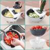 Multifunctional Double-Layer Kitchen Grater: Potato Shredder, Vegetable Washer & Cutter, Slicer Basket