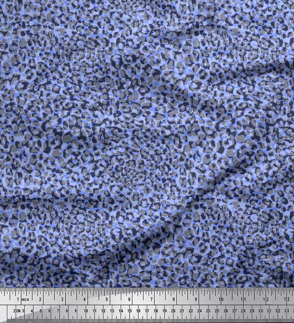 

Тканина Soimoi Японія креп атласна леопардова шкура тварин швейна тканина метр 42 дюйма 42 Inch Wide - Poly Crepe синій