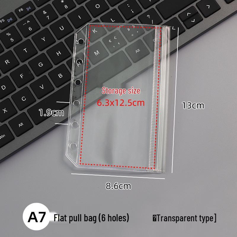 PVC Glitter Transparent A7/M5 Loose-Leaf Notebook & Storage Set