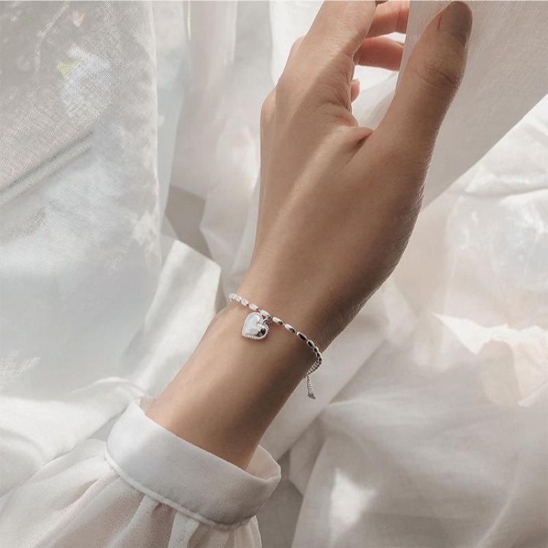 iF ME Módny náramok s príveskom srdiečko Korálky Retiazkové náramky pre ženy Doplnky Šperky